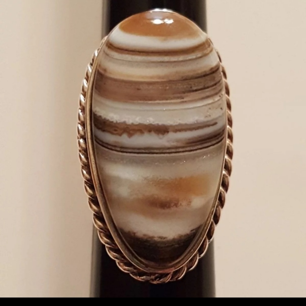 Sterling Banded Agate Ring